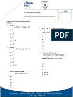 Examen de - Algebra Cuarto Año Sec