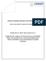 Swot Analysis of Personal Data Protection Bill, 2019