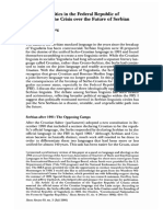 Language Politics in The Federal Republic of Yugoslavia The Crisis Over The Future of Serbian