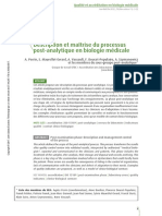 Description Et Maîtrise Du Processus Post-Analytique en Biologie Médicale