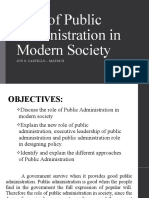 Report in PA (Role of Public Administration in Modern Society)