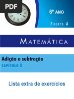 Complemento - Lista Extra Matemática - 6º Ano - Livro 1 - Capítulo 02 FA