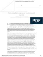 La Dualidad Del Oxígeno en La Enfermedad Sagrada Avance y Perspectiva