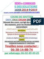 Examens Chimie Des Solutions Fsa-Agadir