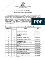 Prefeitura Da Estância Balneária de Mongaguá Estado de São Paulo Departamento de Pessoal