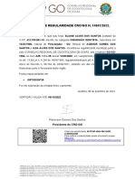 Certidão de Regularidade Cro/Go N. 14847/2022