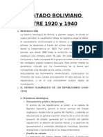 El Estado Boliviano Entre 1920 y 1940