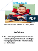 Cerebral Palsy: Rahul Ap BPT, MPT (Crd&Icu) C-Hset, Miap