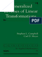 (Classics in Applied Mathematics) Stephen L. Campbell, Carl D. Meyer - Generalized Inverses of Linear Transformations - Society For Industrial and Applied Mathematics (2008)