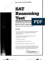 Reasoning Testtm: Question - and - Answer Service March 2005 Administration