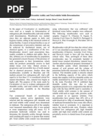 PH, Titrable Acidity and Total Soluble Solids Determination