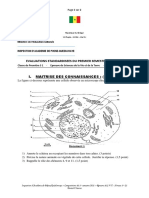 Evaluation Standadissees 1er Semestre SVT 1ere S1 2020-2021 Senegal