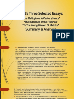 Rizal's Three Selected Essays