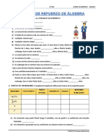 Ejercicios de Refuerzo de Álgebra