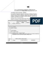 Formulario de Autorización de Registro y Publicación de Producción Académica en El Repositorio Institucional de La UAP