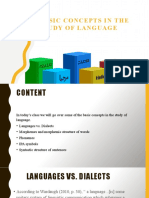 Basic Concepts in The Study of Language