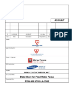 PRAI-M0-YT01-LA-7500 - As-Built - Data Sheet For Feed Water Pump