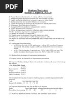 Statistics Revision Worksheet