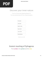 Esoteric Teaching of Pythagoras