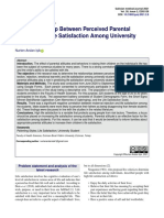 The Relationship Between Perceived ParentalAttitude and Life Satisfaction Among UniversityStudents