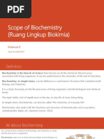 Ruang Lingkup Biokimia (Pertemuan II)