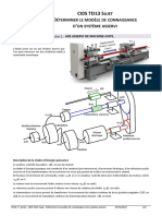 CI05 TD13 Sujet - Déterminer Le Modèle de Connaissance D - Un Système Asservi