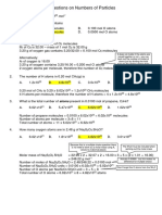 Questions On Numbers of Particles Answers