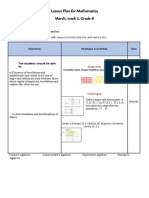 Lesson Plan For Mathematics March, Week 2, Grade 8: Time Strategies & Activities Objectives