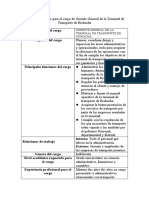 Perfil de La Vacante para El Cargo de Gerente Gene