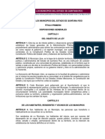 Ley de Los Municipios Del Estado de Quintana Roo