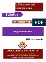 BU M SC Electronics & Instrumention Syllabus