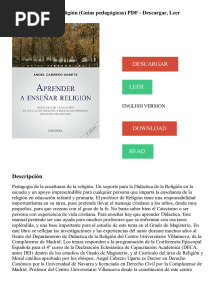 Aprender A Enseñar Religión (Guías Pedagógicas) PDF - Descargar, Leer