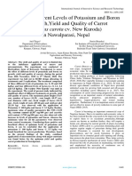 Effect of Different Levels of Potassium and Boron On Growth, Yield and Quality of Carrot (Daucus Carota Cv. New Kuroda) in Nawalparasi, Nepal