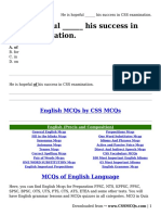 CSS English Mcqs