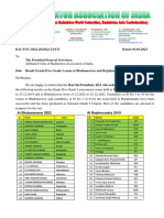 Circular Published Results - Grade - 2 To 1 For Exams at Bhubaneswar and Rajamundry