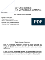 Lecture 7 - Equivalent Vectors Force and Its Characteristics Moment of A Force About A Point Moment of A Force About An Axis PDF