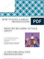 How To Give A Great Presentation