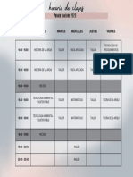 Horario Clases Horizontal Moderno Degradado Azul