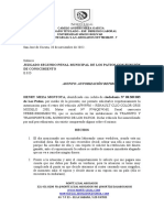 Solicitud Retiro de Vehiculo Señor Henry Juez 2do Penal Municipal