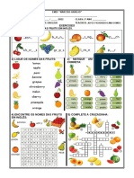 Exercises: 1) Complete Os Nomes Das Fruits em Inglês