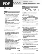 Unit Test 6 Group A Vocabulary, Grammar and Use of English