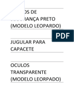 Oculos de Segurança Preto