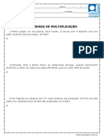 Atividade de Matematica Problemas de Multiplicacao 3 Ano e 4 Ano 2