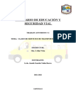 Clases de Servicios de Transporte Terrestre