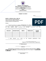 Sample Template Permit To Study