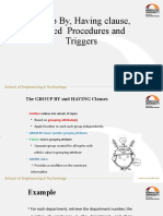 Group by - Having Clause - Stored Procedures