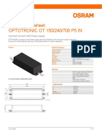 Product Data Sheet: OPTOTRONIC OT 150/240/700 P5 IN: Constant Current LED Power Supply