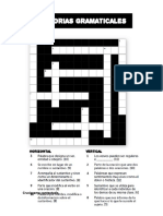 Crucigrama de Categorias Gramaticales