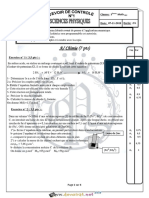 Devoir de Contrôle N°1 Lycée Pilote - Sciences Physiques - 3ème Math (2018-2019) MR Garmazi Sahbi