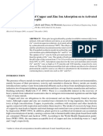 A Comparative Study of Copper and Zinc Ion Adsorption On To Activated